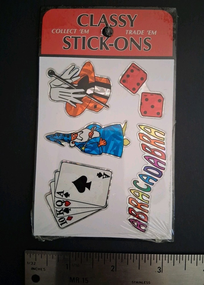 Vintage Stickers Wizard Magic Rainbow Prism Sticker Pack Sheet VTG 80s 90s