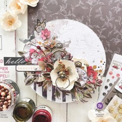 Magnolia Rouge Chipboard Stickers 24/Pkg-Shapes W/Foil Detail