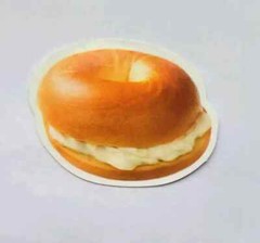 Vintage Food Sticker Plain Bagel With Cream Cheese Collectible Delicious Bread 1