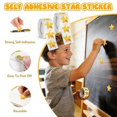 1500 Pcs Holographic Gold Stars Stickers 1 Inch Self Adhesive Foil Star Stick…