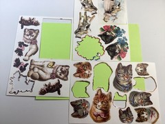 Anna Griffin Feline Card Toppers and Sentiments RARE Missing Some