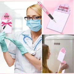 NEW Breast Cancer Awareness Die Cut Notepad Pens Ribbons FREE SHIPPING
