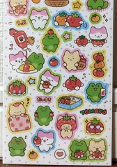 GAIA Topping LAB Tomato Sticker Kawaii Animal Cat Frog Food Cartoon MADE JAPAN