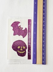 Vtg Stick R Treats Stickers NIP Hallmark Glitter Skull Bat 1984 Halloween