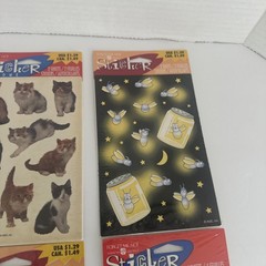 VTG Stickers Lot American Greeting 6 Packs Dogs Cats Fruit Religious Fireflies