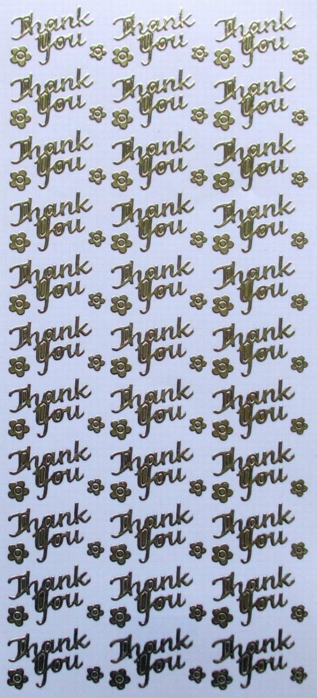 Thank You PEEL OFF STICKERS Wedding Party Flowers Cardmaking
