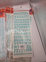 ALPHA STICKERS LIGHT BLUE 25 Pack Lot 4 Sheets Per Pack 100 Sheet Total NEW