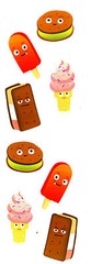 Mrs Grossman’s ICE CREAM Cone Bar Sandwich Scrapbook Stickers! 3 Strips