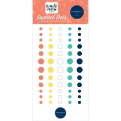 Crafts Enamel Dots CB Beach Party Bright White Yellow Blue Orange