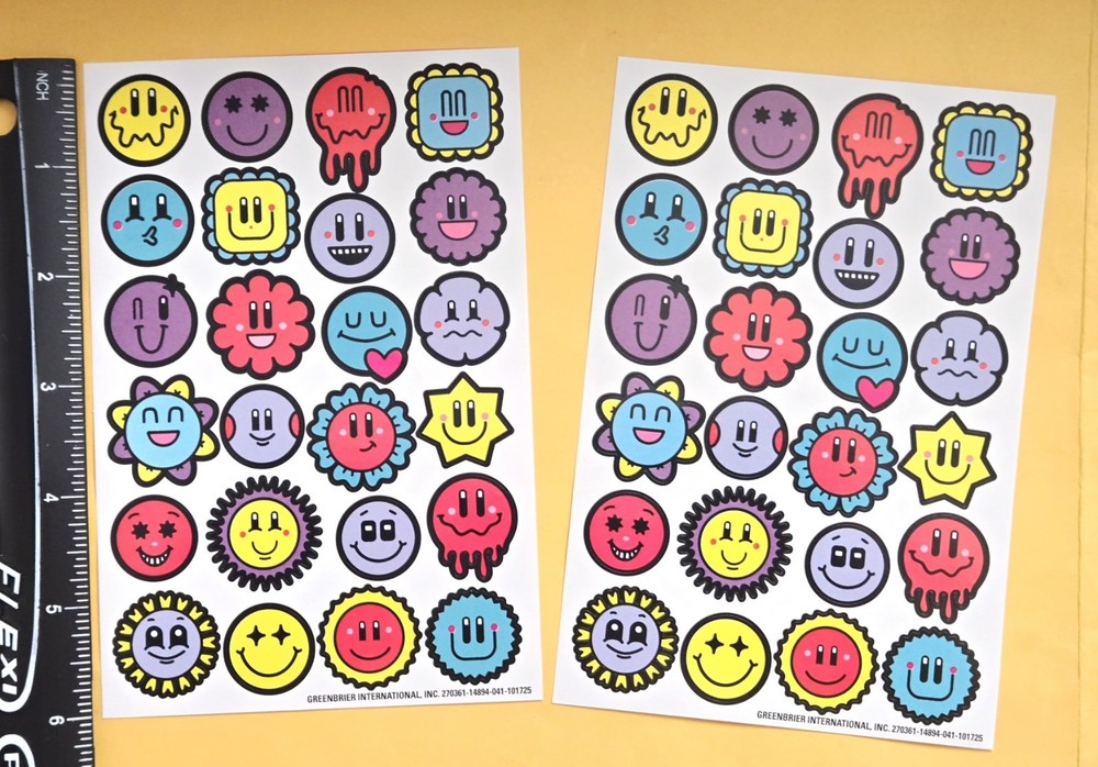 Emojis Single Sticker Sheet Lot Of 2