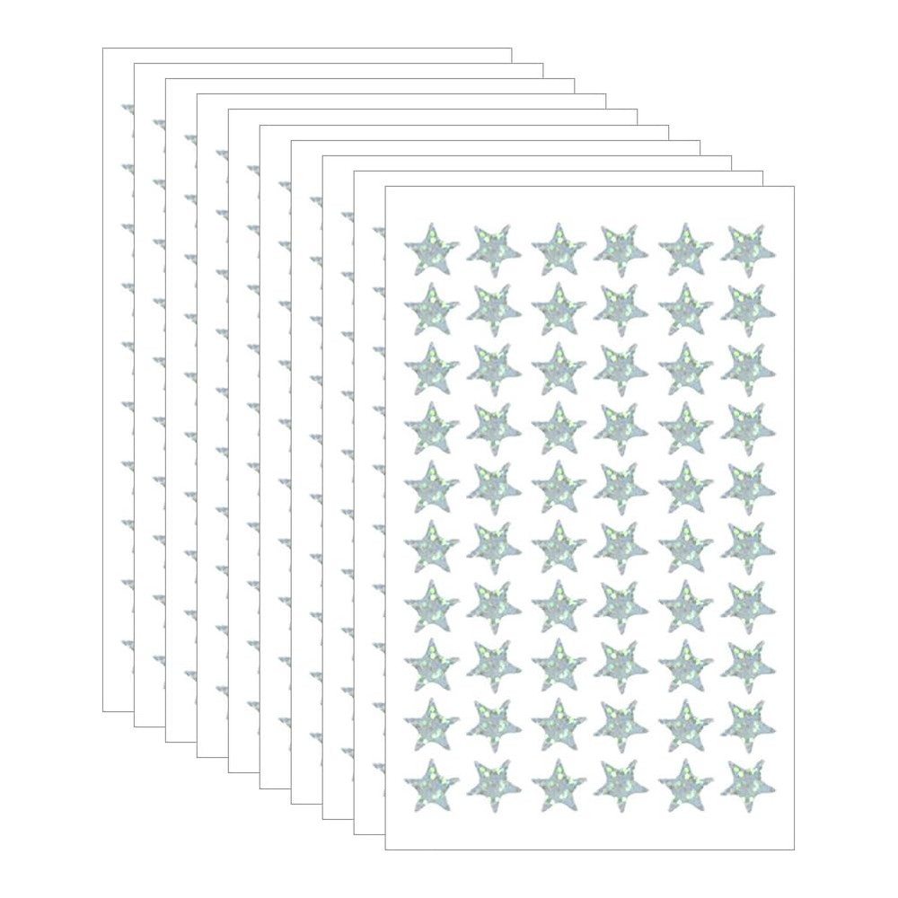 1800 Pcs 1.3cm Small Holographic Star Stickers Adhesive Glitter Star Labels M…