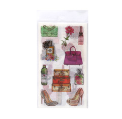 6 Sheets Fashion Accessories Handbags High Heels Perfume Japanese Washi Stickers