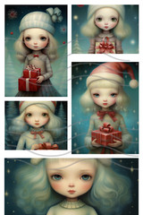 Christmas Girls Collage Sheet Supplies For Scrapbook Junk Journal Card Toppers