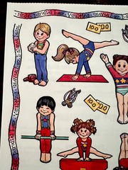 Rare Gymnastics Kids Stickers By “Tie Me To The Moon” Vintage•Large•Super Cute!