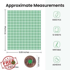 VeriPap 6600ct 0.25″ Green Dot Stickers