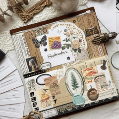 100 Pcs Scrapbooking Stickers,Food Stickers for Scrapbooking,Vintage Stamp Stick