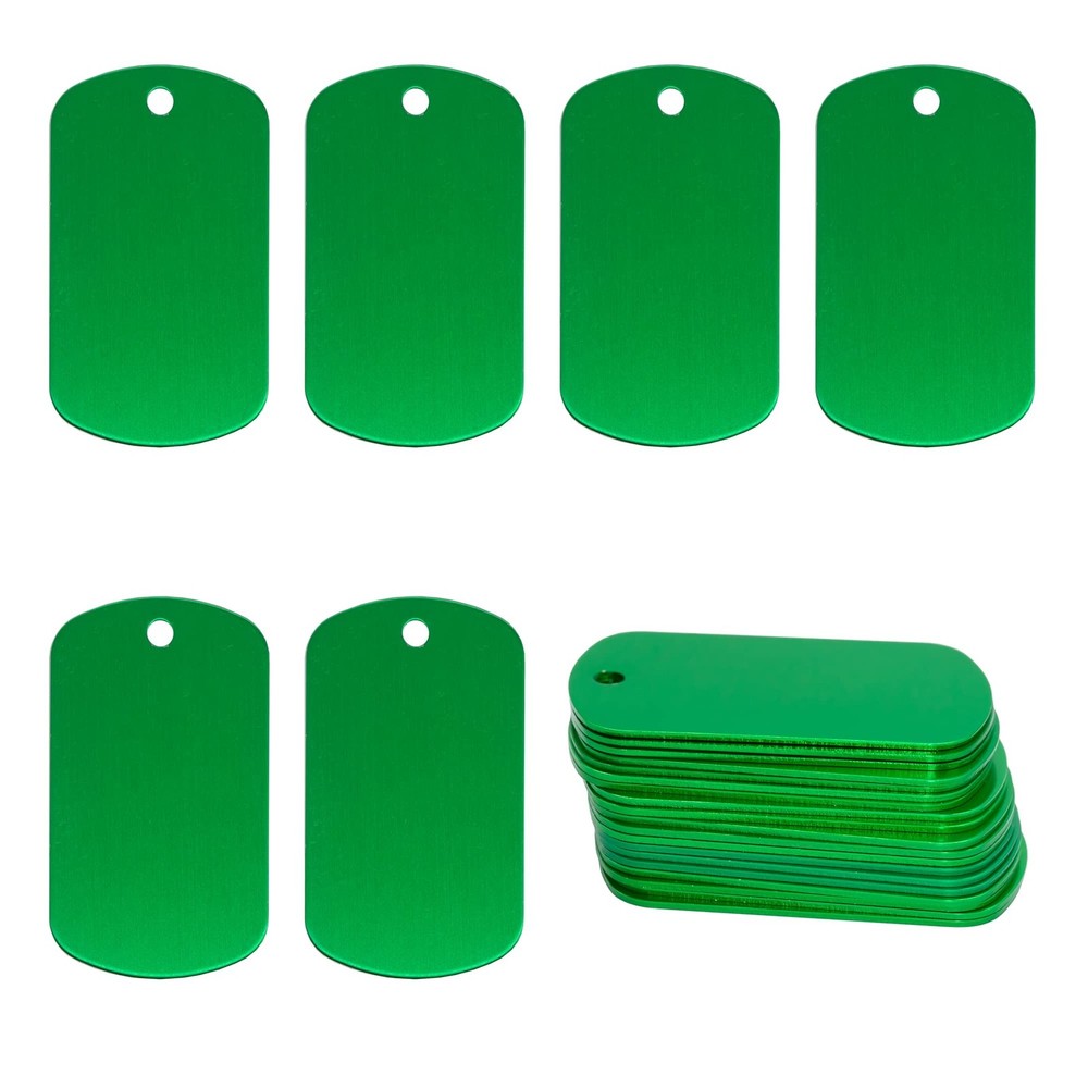 Aluminum Blank Tags Stamping Blanks 25 Pack (Green) Green