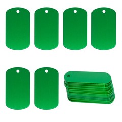 Aluminum Blank Tags Stamping Blanks 25 Pack (Green) Green