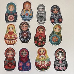 40 RUSSIAN NESTING DOLLS STICKERS MATRYOSHKA STICKERS JOURNAL PLANNERS RNIP3