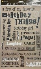 LOT OF 2 SETS DAISY D’S RUB-ON TRANSFERS IMAGES BIRTHDAY DESCRIPTIVE WORDS