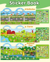 Walenced Reusable Sticker Book for Toddlers, Stickers for Kids, Toddler Sticker