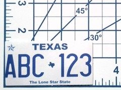Vintage Texas License Plate ABC 123 Lone Star State Travel Paper Sticker Decal