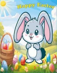 Easter Pin The Tail Bunny Game 24 Sticker Tails Blindfold Party Activity
