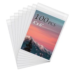 Acid-Free Picture Sleeves, 100Pack Crystal Clear Storage Bags for 4×6 Art Pri…