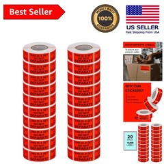 Do Not Separate Labels – 1in x 2in, 500/Roll, 20 Rolls in Fluorescent Red Orange