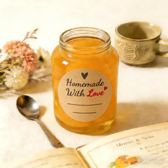 600 Pcs Homemade with Love Stickers, 2″ round Canning Labels for Mason Jars, Jam