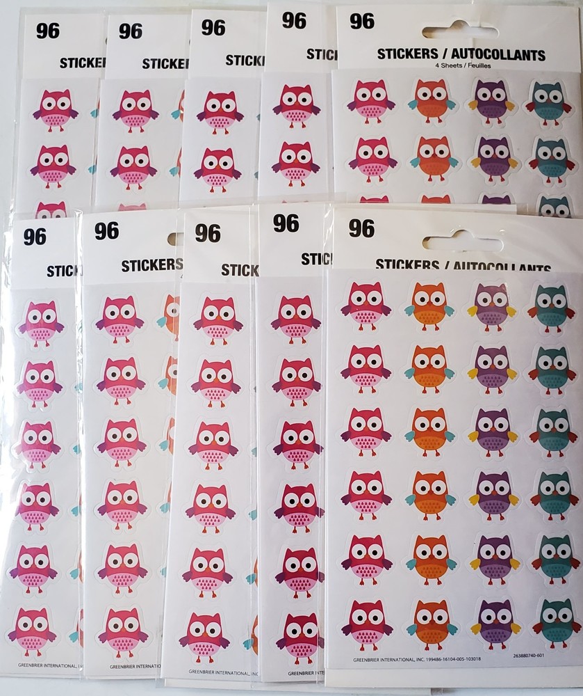 Scrapbooking Crafts Owl Sticker Lot of 10 NIP