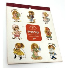 Vtg 70s Cute Little Girls & Critters Kitten Cat Stickers Perk Ups 19 Stickers