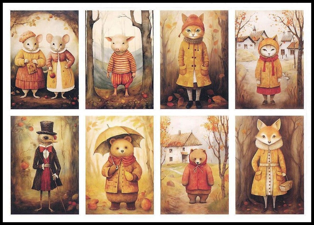 Stickers – Bear Bird Cat Fox Mouse Pig – Any Occasion CL148