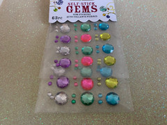 SELF-STICK 3D GEMS MULTI-COLOR GEMS, MULTI-SIZE GEMS 63pcs