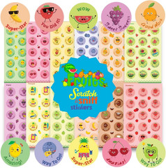 360 Pcs Scratch and Sniff Stickers Fruits & Food Smelly Stickers Reward Stickers
