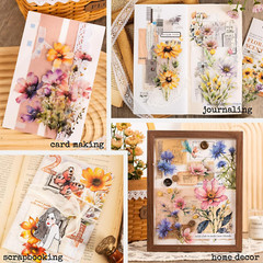 120 Pieces Watercolor Flower Stickers Set – Big 4.7″ Waterproof Clear Botanical