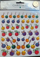 Ornament Foil Stickers – 2 Sheets – 108 Stickers- Christmas Paper Crafts – G2