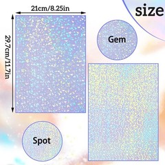 36 Sheets Holographic Sticker Paper Clear A4 Vinyl Sticker Paper Self Adhesiv…