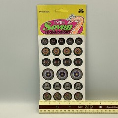 Vintage Twin Seven Prismatic Halloween Stickers Scary Eyes Two Packs 1990s 1980s