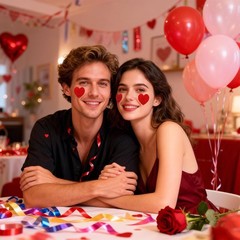 500 Pack Valentines Glitter Red Heart Stickers Roll Heart Decorative Labels for