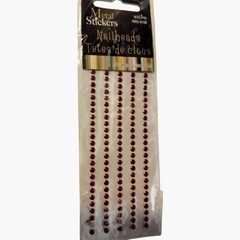 Mark Richards Red Metal Stickers Nailheads 3mm Adhesive Embellishments 3864