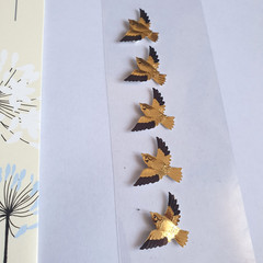 2009 MIDORI 6x Golden Flying Birds Stickers Mitsukoshi Japan Japanese Gift RARE