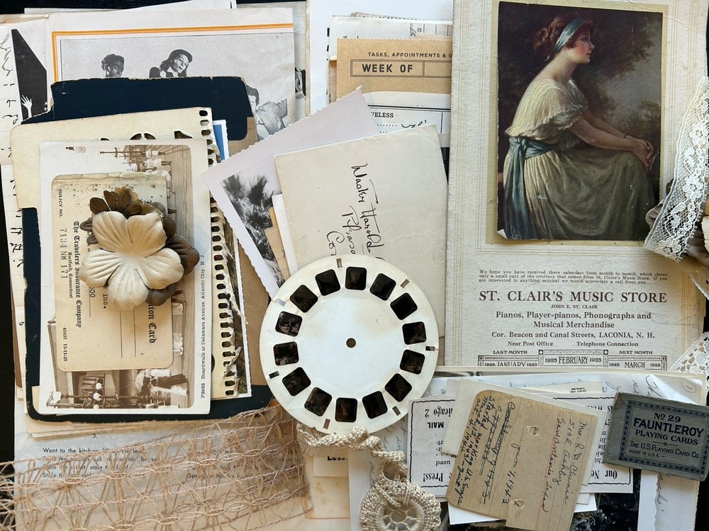 Vintage Ephemera Lot of 100 Pieces Junk Journal Book Pages Stamps Letters more