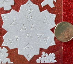 WHITE FUZZY SNOWFLAKES Sticker (10pc)Stampendous•Holiday•Sm•Med•Lg •Falling Snow