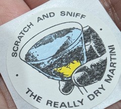 Vintage 3M DRY MARTINI With Logo Backing Scratch & Sniff Sticker
