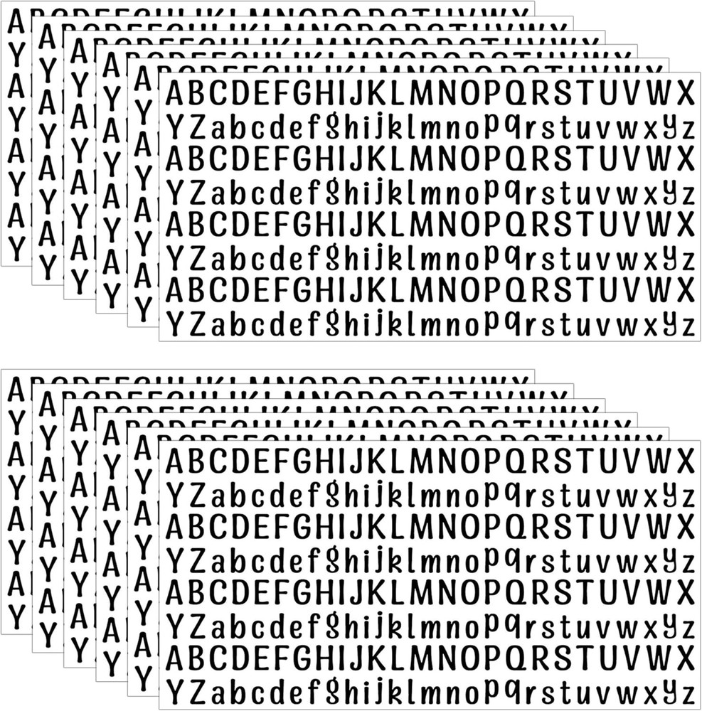 2500 PCS Black Letter Stickers Small, 0.5 Inch Vinyl Alphabet Stickers for Scrap