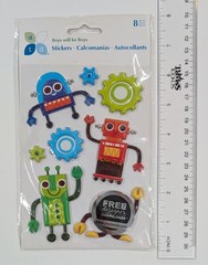 Robots Boy Toys Puffy Scrapbooking Stickers By Momenta