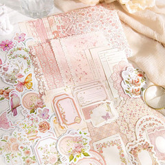 100Pcs Vintage Floral Scrapbook Paper Journaling Stickers Assorted