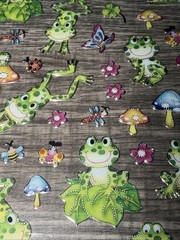Stickers SK Cute Spotted Frogs Leaping Spots Lily Pads Mushrooms Butterflies