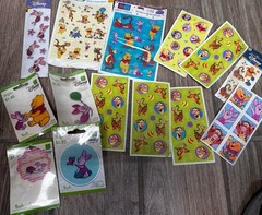 Lot Of 14 Vintage Winnie The Pooh Sticker Packs And Patches